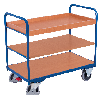 Etagenwagen, niedrig mit 3 Ladeflächen und Rand 1000x700mm-Beschreibung lesen