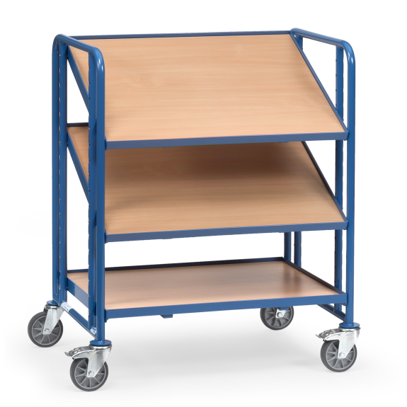 Eurokastenwagen mit 3 Holzwerkstoffplatten für je 2 Eurokästen Eurokastenwagen mit 3 Holzwerkstoffplatten für je 2 Eurokästen-Beschreibung lesen