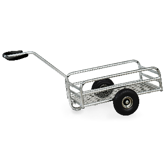 Outdoor-Handwagen feuerverzinkt mit 845x545mm Ladefläche aus Alu-Quintettblech und Luftbereifung-Beschreibung lesen