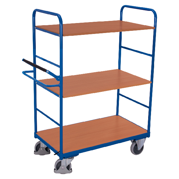 Etagenwagen, hoch Totmannbremse und 3 Ladeflächen 1000x600mm Etagenwagen, hoch Totmannbremse und 3 Ladeflächen 1000x600mm-Beschreibung lesen
