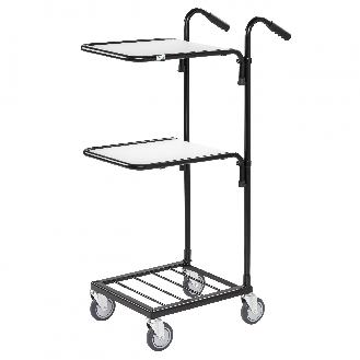 Kongamek Mini- Servierwagen in schwarz mit 2 Ladeflächen 410x355mm ohne Bremse-Beschreibung lesen