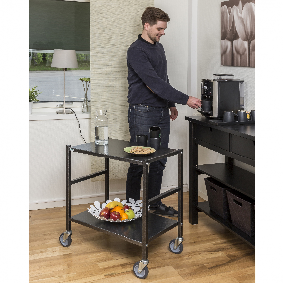 Kongamek Tischwagen 625x414mm Ladefläche in Anthrazit grau mit Bremse-Beschreibung lesen
