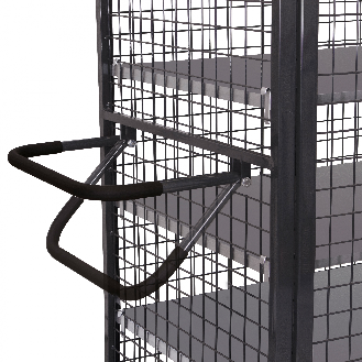 Etagenwagen, außen vergittert mit Flügeltür, Drehgriff und 5 Ladeflächen 1245x785mm Anthrazitgrau-Beschreibung lesen