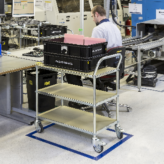 ESD-Etagenwagen mit Schiebegriff 2 Etagen 760x440mm Ladefläche mit Bremse-Beschreibung lesen