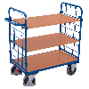 Etagenwagen, niedrig, Stirnwände vergittert mit 3 Etagen 1200x800mm