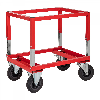 Palettenwagen rot 654 mm, höhenverstellbar ohne Bremse für Halbpaletten 800x600 mm