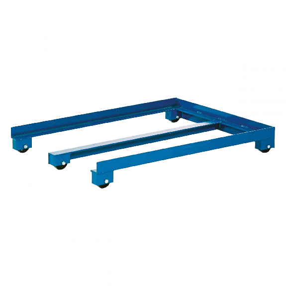 Kongamek Palettenwagen in blau 150mm hoch 1000kg Tragkraft für EUR-Paletten 1200x800mm-Beschreibung lesen