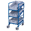 VARIOfit Eurokastenwagen mit 3 Kunststoffkisten und 2 neigbaren Etagen 410x610mm VARIOfit Eurokastenwagen mit 3 Kunststoffkisten und 2 neigbaren Etagen 410x610mm