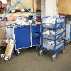 VARIOfit Eurokastenwagen mit 3 Kunststoffkisten und 2 neigbaren Etagen 410x610mm VARIOfit Eurokastenwagen mit 3 Kunststoffkisten und 2 neigbaren Etagen 410x610mm