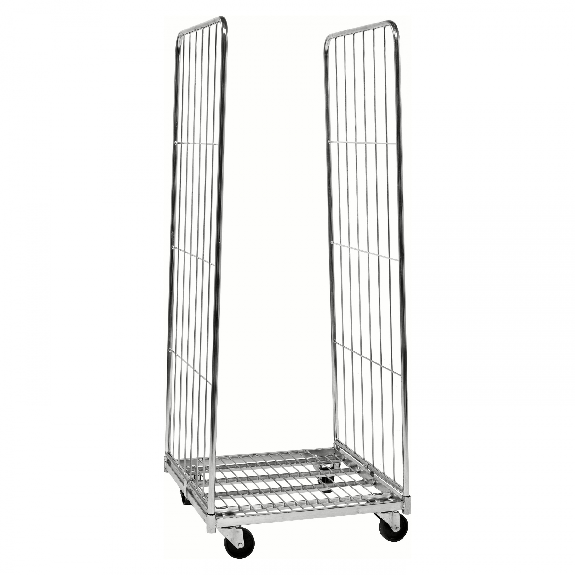 Carrello in cartone ondulato zincato alto 1800 mm con 2 pareti a griglia senza freni-Leggi tutto