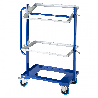 Euro-Kistenwagen 660x410x1850mm verzinkt mit 2 schwenkbaren Rahmen offen mit Bremse-Beschreibung lesen