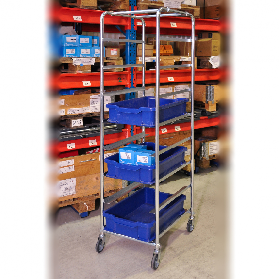 Kistenwagen 460x590x1880mm verzinkt mit 8 Böden mit Bremse Kistenwagen 460x590x1880mm verzinkt mit 8 Böden mit Bremse-Beschreibung lesen