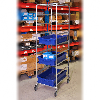 Kistenwagen 460x590x1880mm verzinkt mit 8 Böden mit Bremse