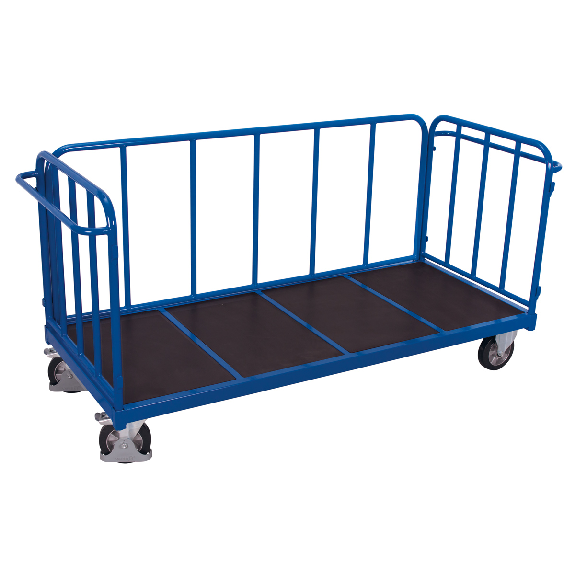 Dreiwandwagen mit senkrechten Streben Elastikbereifung 1200kg Tragkraft 1605x845mm-Beschreibung lesen