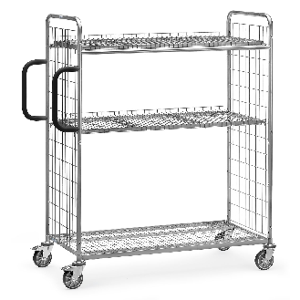Kommissionierwagen 1250x610mm aus Drahtschweißgitter, 1825mm hoch mit 4 Gitterböden-Beschreibung lesen