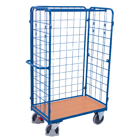 Paket-Dreiwandwagen, hoch, seitlich vergittert Ladefläche 1200x800mm Paket-Dreiwandwagen, hoch, seitlich vergittert Ladefläche 1200x800mm-Beschreibung lesen