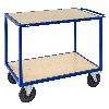 Tischwagen aus Holz mit Schiebegriff und Bremse