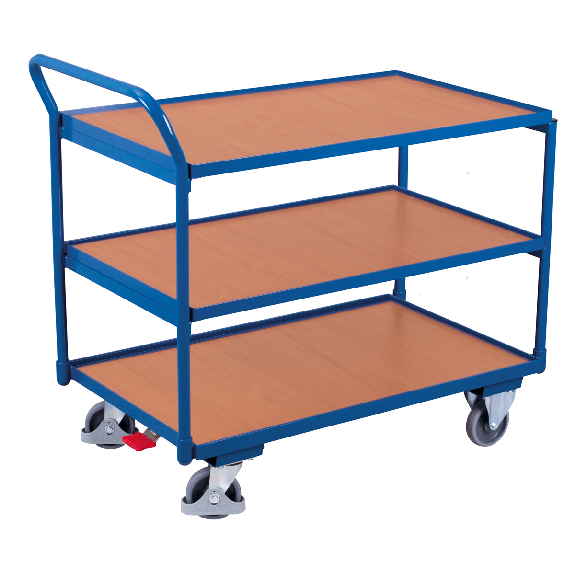 VARIOfit Tischwagen mit gebogenem Schiebegriff und 3 Ladeflächen 985x595mm VARIOfit Tischwagen mit gebogenem Schiebegriff und 3 Ladeflächen 985x595mm-Beschreibung lesen