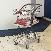 Einkaufswagen grau 595x360 mm mit 3 Etagen und Bremse