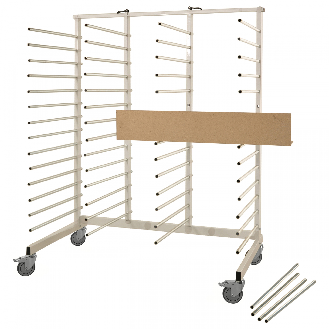 Trockenwagen in blau 460x500x1200mm mit Auflagerohren-Beschreibung lesen