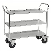 Etagenwagen voll verschweisst und verzinkt mit 3 Böden 940x540mm Ladefläche und 24mm Rand mit Bremse
