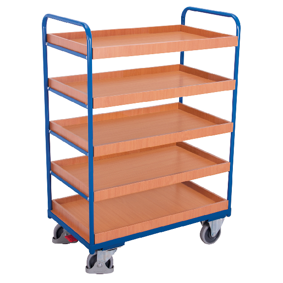 Etagenwagen, hoch mit 5 Ladeflächen, umrandet 965x555mm-Beschreibung lesen
