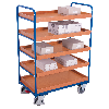Etagenwagen, hoch mit 5 Ladeflächen, umrandet 965x555mm