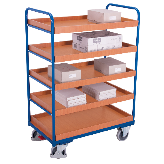 Etagenwagen, hoch mit 5 Ladeflächen, umrandet 965x555mm-Beschreibung lesen