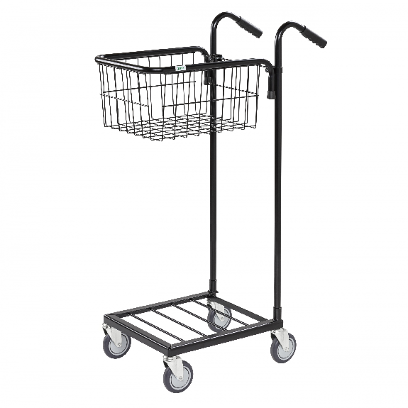 Kongamek Mini- Servierwagen in schwarz mit Korb 415x355x220mm und Bremse-Beschreibung lesen