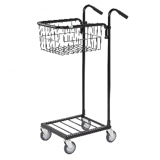 Kongamek Mini- Servierwagen in schwarz mit Korb 415x355x220mm und Bremse-Beschreibung lesen
