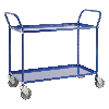 Kongamek Etagenwagen mit 2 Böden 900x540mm pulverbeschichtet in blau mit 24mm Rand und Bremse Kongamek Etagenwagen mit 2 Böden 900x540mm pulverbeschichtet in blau mit 24mm Rand und Bremse