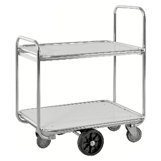 Kommissionierwagen verzinkt mit 2 laminierten Böden 1250x630mm und offenen Seitenwänden-Beschreibung lesen