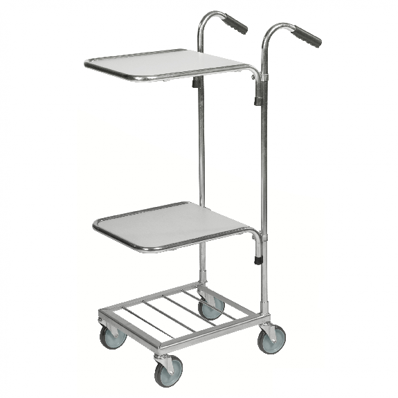 Kongamek Mini- Servierwagen verzinkt mit 2 Ladeflächen 410x355mm und Bremse-Beschreibung lesen