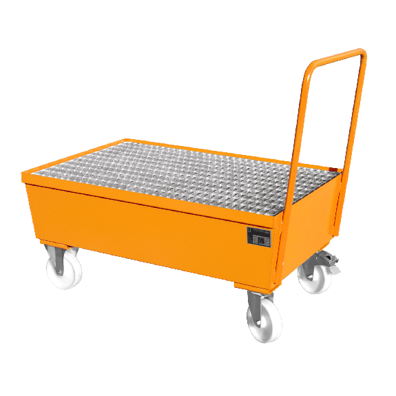 Fahrbare Auffangwanne AW-F 2, max. 2 Fässer, Gelborange Fahrbare Auffangwanne AW-F 2, max. 2 Fässer, Gelborange-Beschreibung lesen