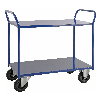 Etagenwagen voll verschweisst blau 2 Böden 940x540mm-Beschreibung lesen