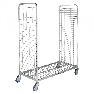 Kommissionierwagen verzinkt 1300x625x1230mm 2 Gitterwände mit Gummibereifung ohne Bremse-Beschreibung lesen