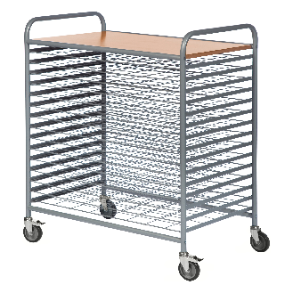 Trockenwagen in grau 950x600x1120mm mit 15 Böden-Beschreibung lesen