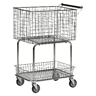 Kongamek Allzweckwagen mit 2 Drahtkörben 690x410x950mm Gummibereifung Ø100mm ohne Bremse-Beschreibung lesen
