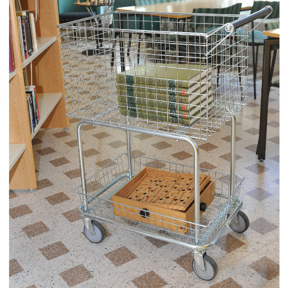 Kongamek Allzweckwagen mit 2 Drahtkörben 690x410x950mm Gummibereifung Ø100mm ohne Bremse Kongamek Allzweckwagen mit 2 Drahtkörben 690x410x950mm Gummibereifung Ø100mm ohne Bremse-Beschreibung lesen