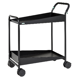 Tischwagen "Kongadesign" 690x435mm Ladefläche in schwarz mit Rand und Bremse-Beschreibung lesen