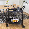 Tischwagen "Kongadesign" 690x435mm Ladefläche in schwarz mit Rand und Bremse