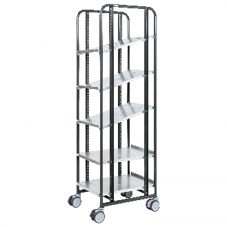 Handhabungswagen dunkelgrau 1277x638x1300mm mit einstellbaren Böden-Beschreibung lesen