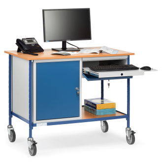 Rolltisch mit Stahlschrank und ausziehbaren Schublade-Beschreibung lesen