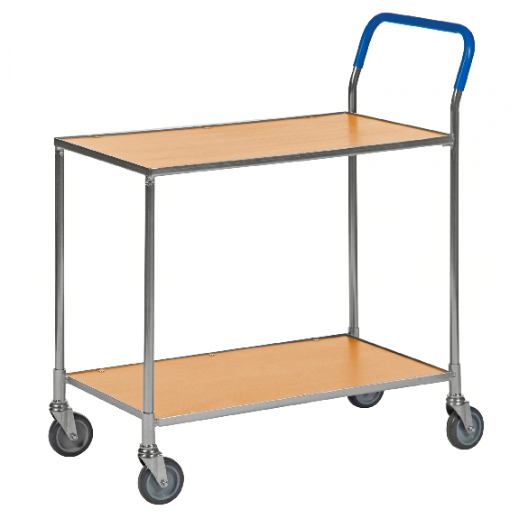 Kongamek Tischwagen mit Bremse und 760x430mm Ladefläche in Bucheoptik Kongamek Tischwagen mit Bremse und 760x430mm Ladefläche in Bucheoptik-Beschreibung lesen