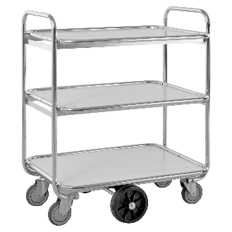 Kommissionierwagen verzinkt mit 3 laminierten Böden 1250x630mm und offenen Seitenwänden-Beschreibung lesen