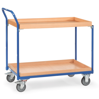 Fetra Tischwagen mit Holzwerkstoffplatten und 2 Kästen aus Holz 850x500mm Ladefläche-Beschreibung lesen