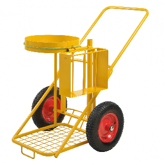 Reinigungswagen in gelb 1200x820x1000 mit Luftbereifung Ø400mm-Beschreibung lesen