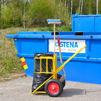 Reinigungswagen in gelb 1200x820x1000 mit Luftbereifung Ø400mm-Beschreibung lesen