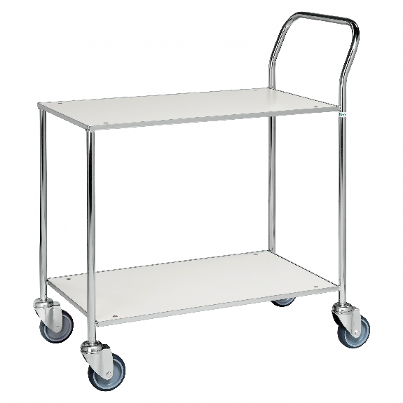 Kongamek Tischwagen voll verschweisst, weiss mit verzinktem Rahmen 755x430mm Ladefläche und Bremse-Beschreibung lesen