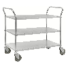 Etagenwagen mit 3 Böden 900x540mm pulverbeschichtet und verzinkt mit 24mm Rand ohne Bremse